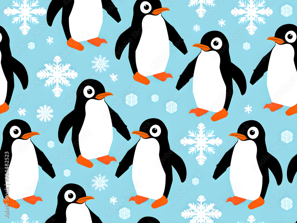 Obraz premium Seamless penguin pattern