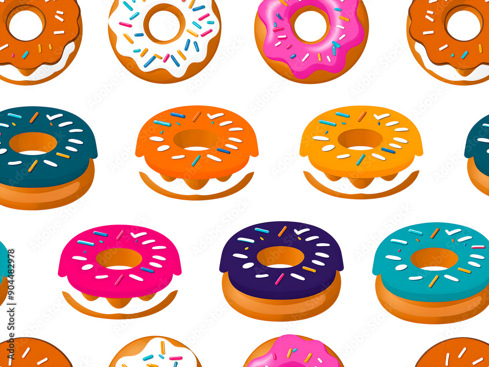 Various doughnuts in bright colors Various doughnuts in bright colors