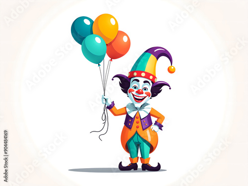 Jester with balloons