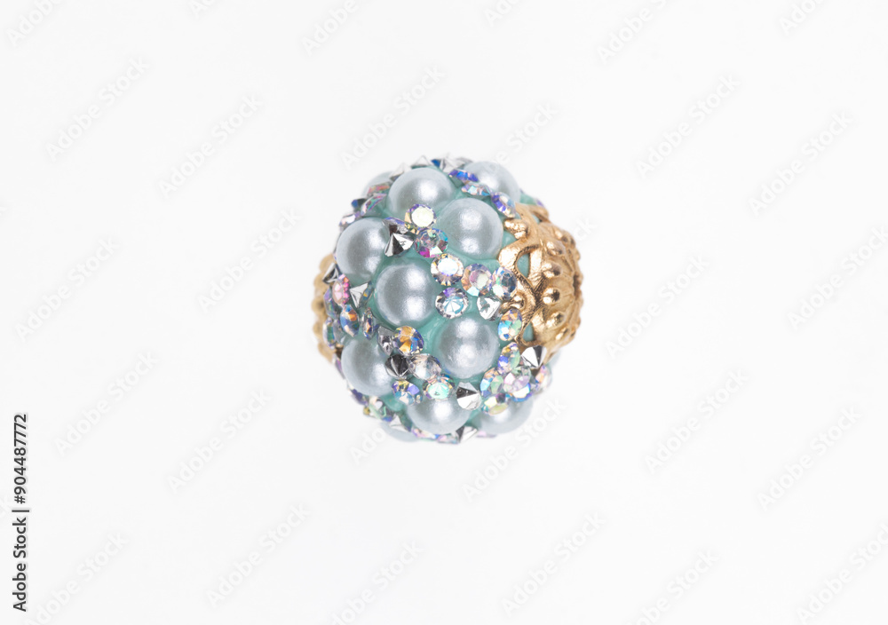 jewelry gold ball with pearl isolated on white background jewelry gold ball with pearl isolated on white background