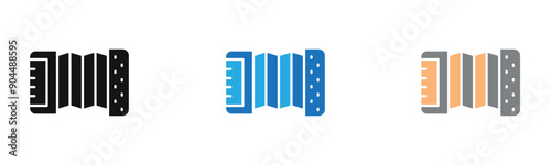 accordion icon outline collection or set  in black and white