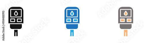 blood glucose icon outline collection or set  in black and white