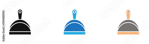 Dustpan icon outline collection or set  in black and white