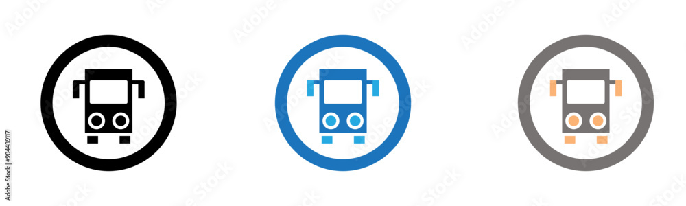 bus sign icon outline collection or set in black and white bus sign icon outline collection or set in black and white
