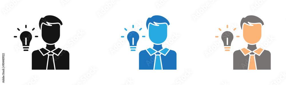 Business idea icon outline collection or set in black and white Business idea icon outline collection or set in black and white