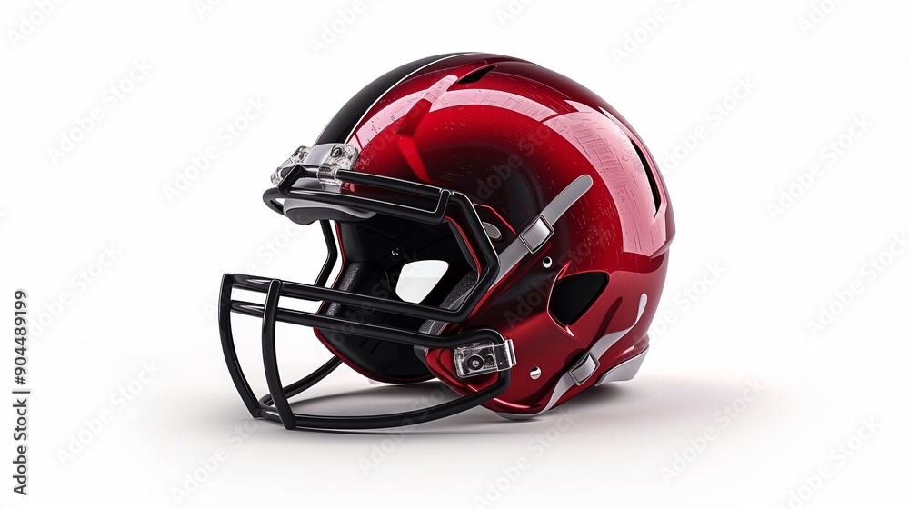 Fototapeta premium American college high school junior football on white.