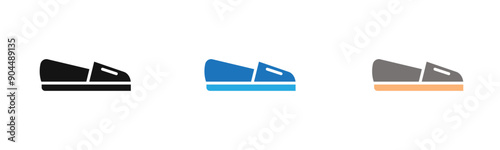 Espadrille icon outline collection or set  in black and white