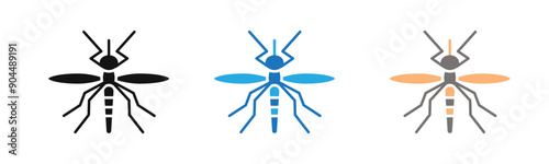 malaria icon outline collection or set  in black and white