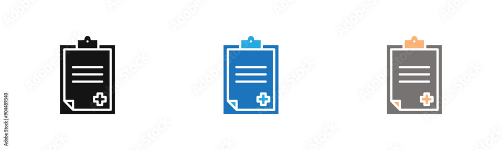 medical clipboard form icon outline collection or set in black and white medical clipboard form icon outline collection or set in black and white
