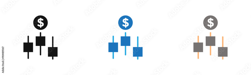 Forex stock market icon outline collection or set in black and white Forex stock market icon outline collection or set in black and white