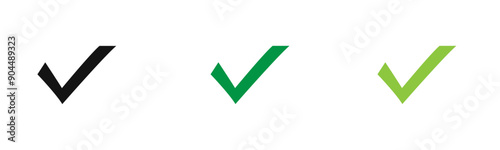 Check sign icon outline collection or set  in black and white