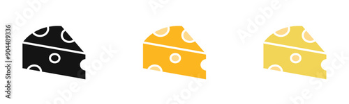 cheese icon outline collection or set  in black and white
