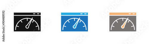 Page speed icon outline collection or set  in black and white