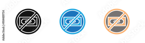 Stop Corruption icon outline collection or set  in black and white