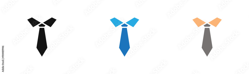 Tie icon outline collection or set in black and white Tie icon outline collection or set in black and white