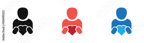 Your self care icon outline collection or set  in black and white