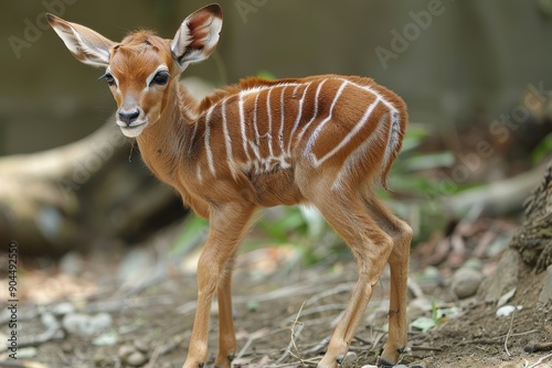 Young bongo antelope at zoo