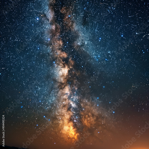 Night sky stars milky way astronomic photo