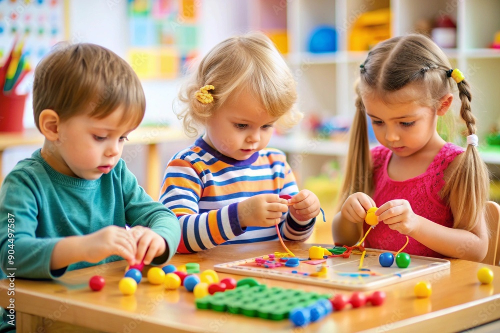 Children playing, fine motor skills Children playing, fine motor skills