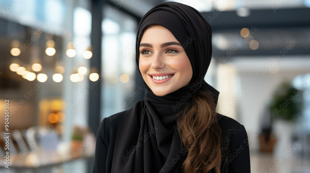beautiful young smiling arab woman in black hijab in a shopping mall, sheila, scarf, dress, traditional clothing, oriental fashion, middle east, UAE, Dubai, muslim, islamic, religious, shop, store beautiful young smiling arab woman in black hijab in a shopping mall, sheila, scarf, dress, traditional clothing, oriental fashion, middle east, UAE, Dubai, muslim, islamic, religious, shop, store