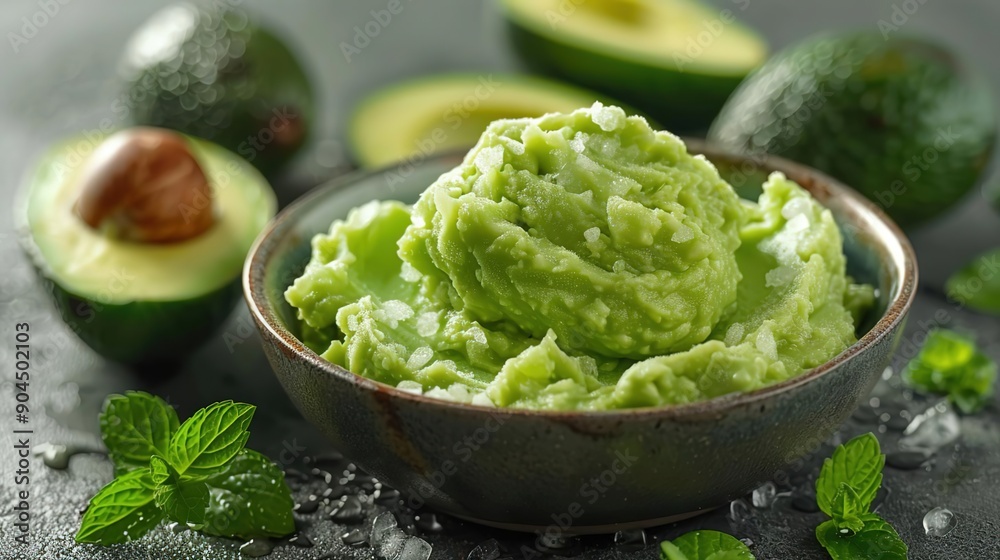 Avocado Ice Cream with Salt and Mint Avocado Ice Cream with Salt and Mint