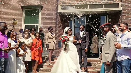 Wallpaper Mural Couple wedding at a church celebrated by family and friends Torontodigital.ca