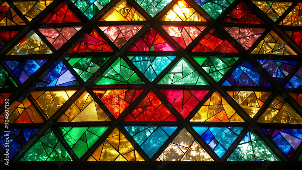 Triangular Stained Glass Window with Varied Opacities Triangular Stained Glass Window with Varied Opacities