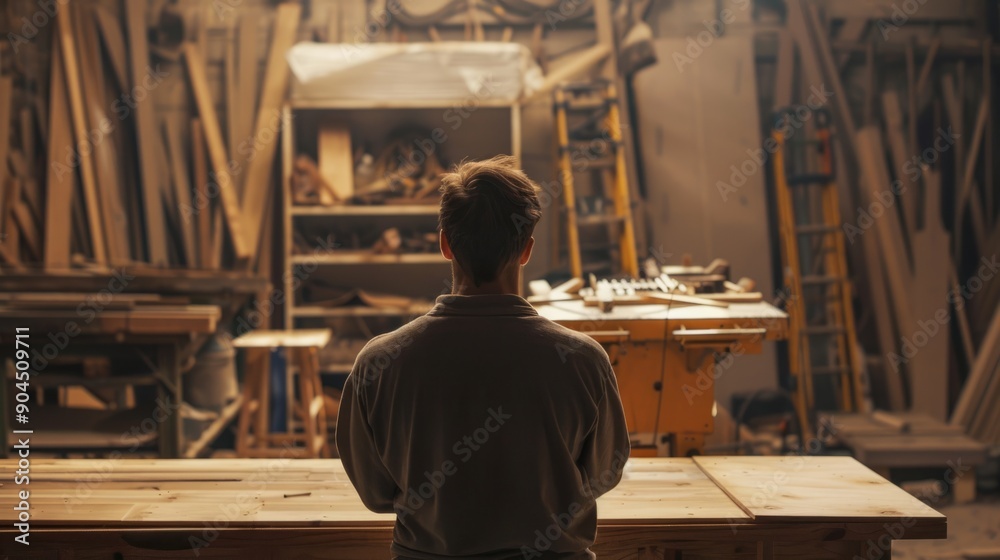 Carpenter workshop background generative ai Carpenter workshop background generative ai