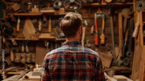 Carpenter workshop background generative ai