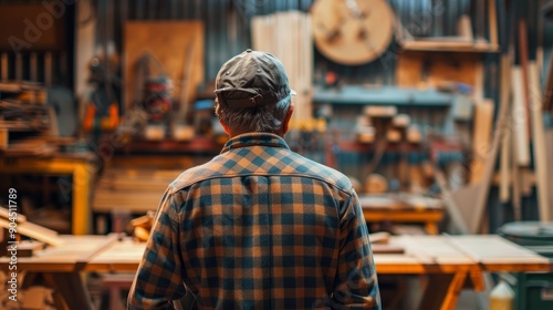 Carpenter workshop background generative ai
