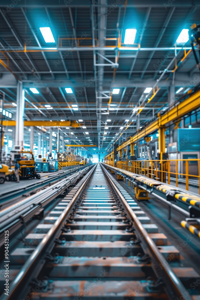 A train is on the tracks in a train station A train is on the tracks in a train station