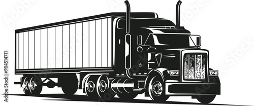 Creative style Black silhouette truck logo icon truck vector illustration