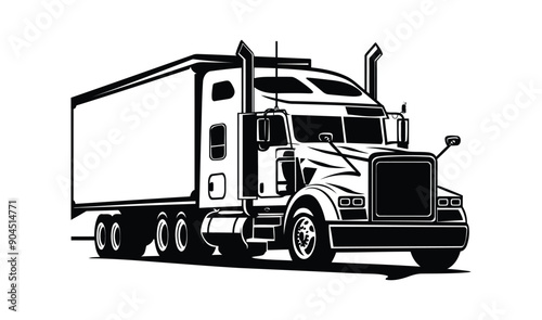 Creative style Black silhouette truck logo icon truck vector illustration