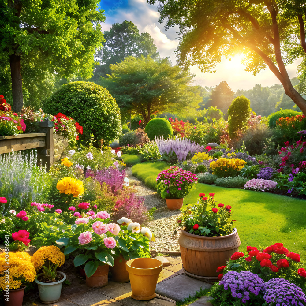 garden with flowers garden with flowers