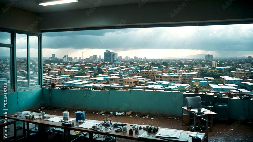 Fototapeta premium view of the slums