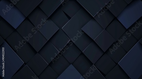 Elegant blue diamonds and triangles on a dark background. Geometric pattern for banner template with white space in the center for text. Modern minimalist wallpaper with copy space.