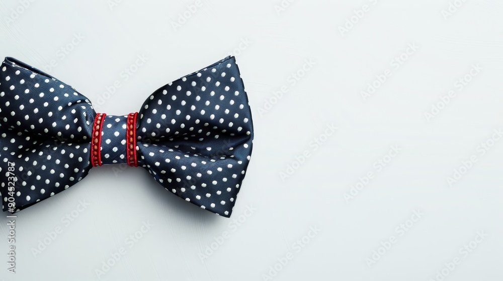 Polka dot bow tie in stylish design, isolated clean background, text space available, suitable for advertisements Polka dot bow tie in stylish design, isolated clean background, text space available, suitable for advertisements