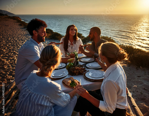 Repas sur la plage photo