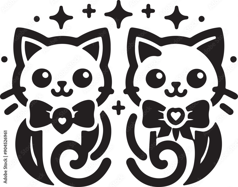 Cat Day logo icon silhouette vector style art illustration Cat Day logo icon silhouette vector style art illustration