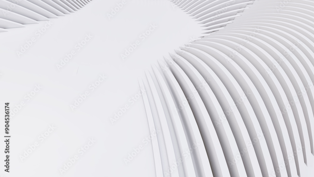 Naklejka premium Abstract Curved Shapes. White Circular Background.