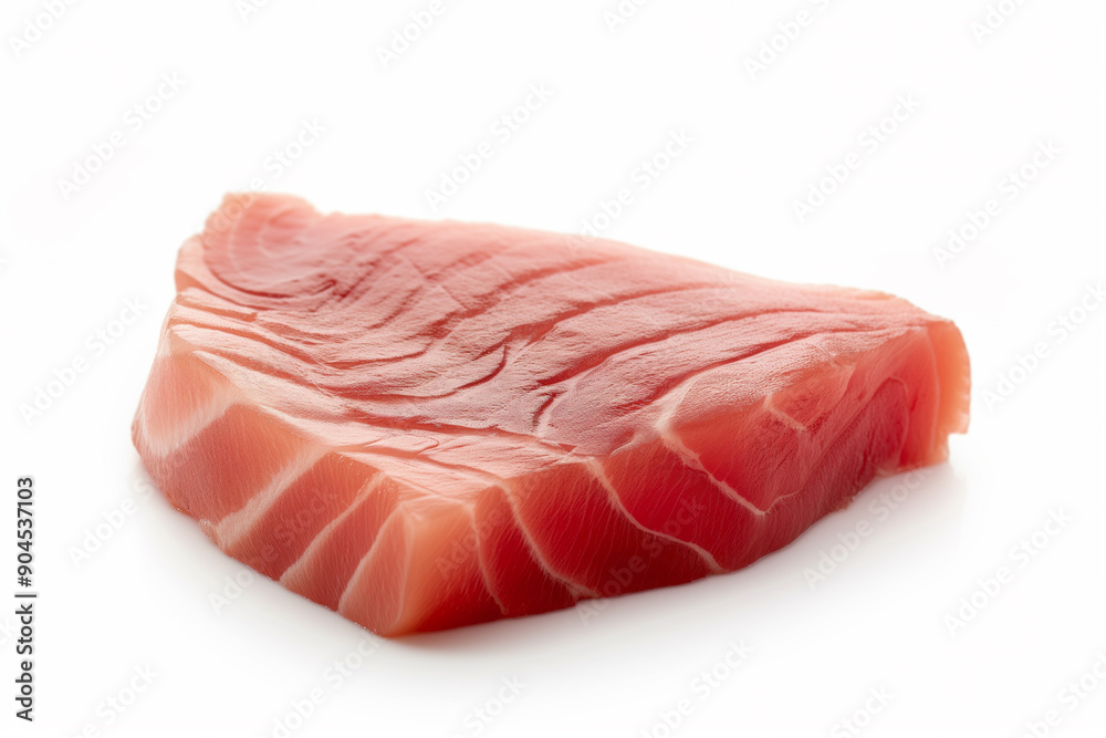 Slice of tuna isolated on white background Slice of tuna isolated on white background