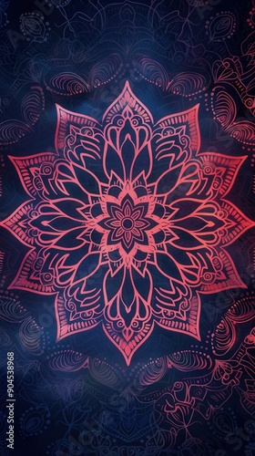 Serene Mandala Tranquility. Detailed Mandala-inspired Wallpaper photo