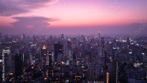 Wallpaper Mural Bangkok, Thailand aerial city scape view from above. Bangkok Thailand: Drone Aerial view, Observing urban landscape.  Torontodigital.ca