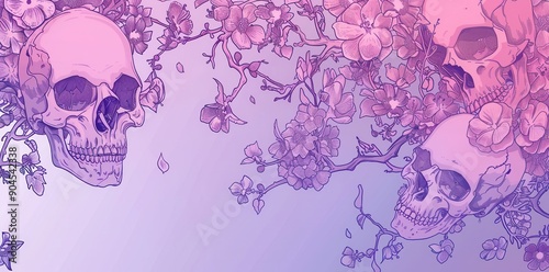 Pastel Goth Aesthetic. Playful and Detailed Plain Background Concept