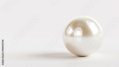 Pearl on an isolated white background, object focused, png, stock image, hd quality