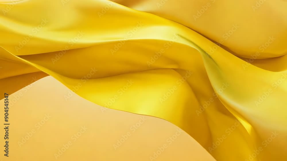 Yellow silk flowing. Folds of fabric in motion. Abstract 3D animation of folded fabric dynamic. Yellow silk flowing. Folds of fabric in motion. Abstract 3D animation of folded fabric dynamic.