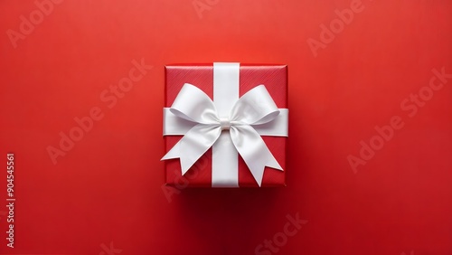 red gift box with bow