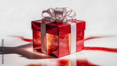 red gift box with bow