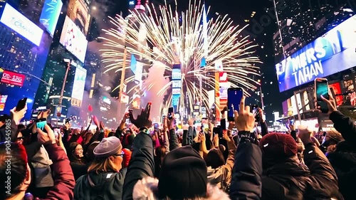 New Year's celebration in big city