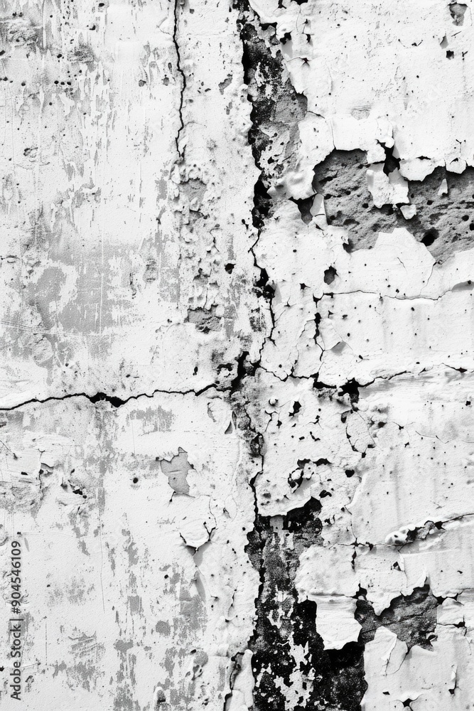 Fototapeta premium A close-up image of a cracked wall with visible damage